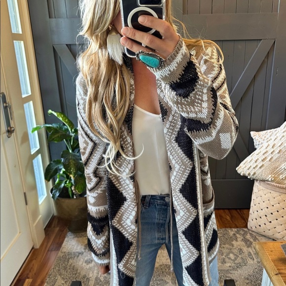 New Aztec Tribal Boho Western Cardigan Sweater Southwest Coat - Picture 1 of 12